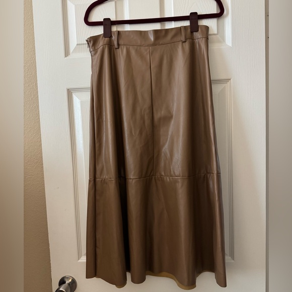 Pink Ripple Dresses & Skirts - Elegant Mid-length Faux Leather Skirt by Pink Ripple
